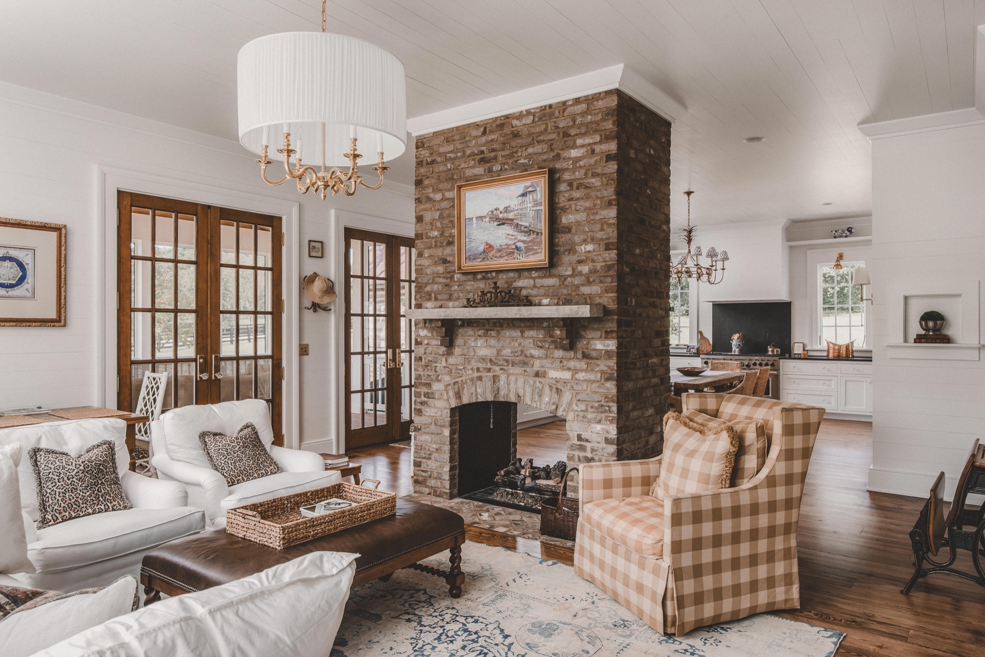 Living room with fireplace
